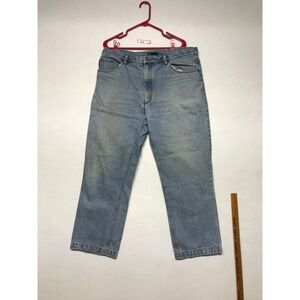 John Deere Mens Light Wash Denim Work Jeans 100% Cotton 40x30 RN115774